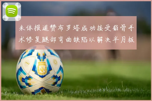 米体报道赞布罗塔成功接受截骨手术修复腿部弯曲缺陷以解决半月板缺失问题